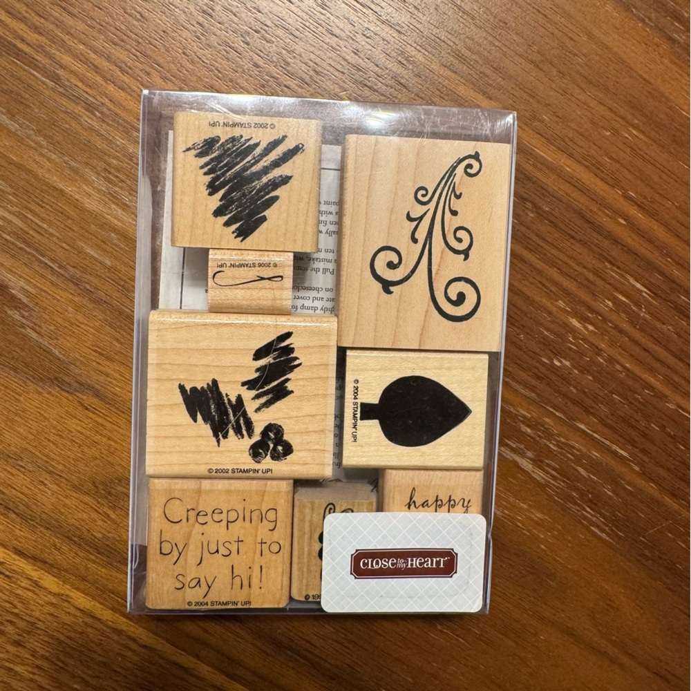 8 assorted wooden stamps